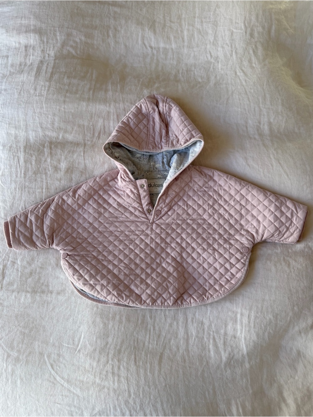 Dulces Tu Infant Girl Quilted Hooded Poncho Jacket